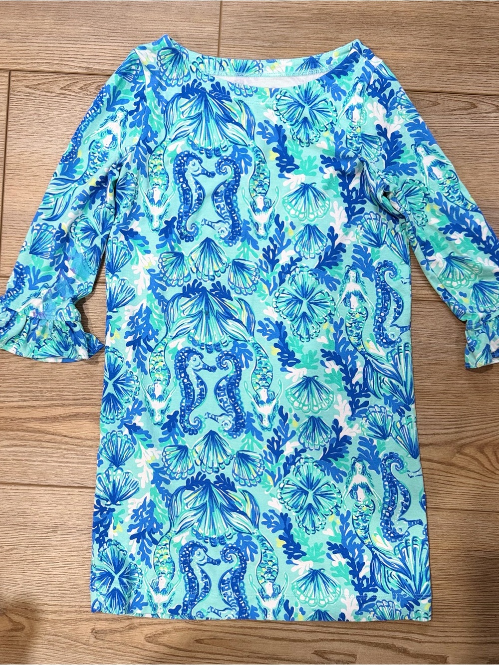 Lilly Pulitzer Aqua & Blue Seahorse Kids Swim Coverup